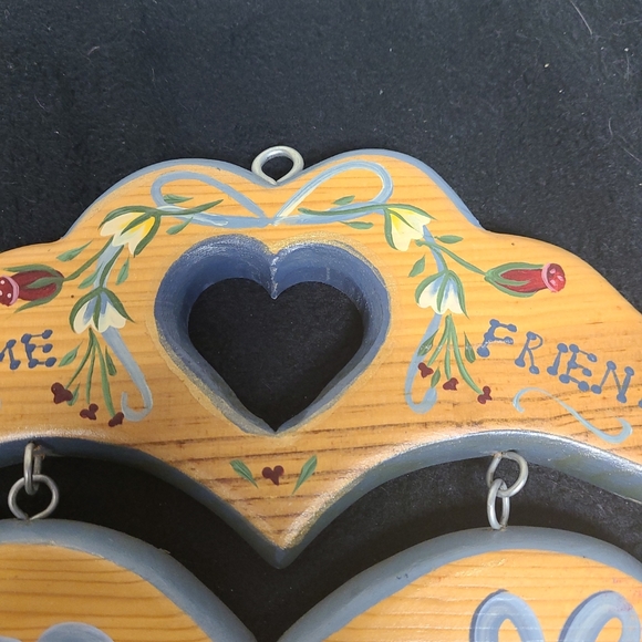 Vintage Cottagecore Welcome Friends Handpainted Folk Art Sign Made in Mexico - Picture 5 of 6